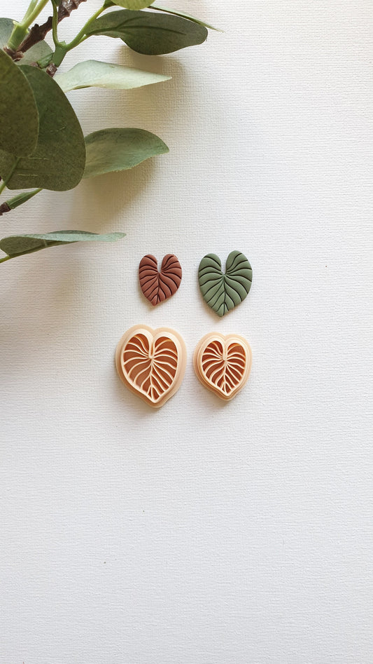 Embossed Heart Leaf Polymer Clay Cutter | Flower Cutter | Boho Cutter | Botanic Clay Cutter | Mystic Cutter | Clay Supplies | Stud Cutter