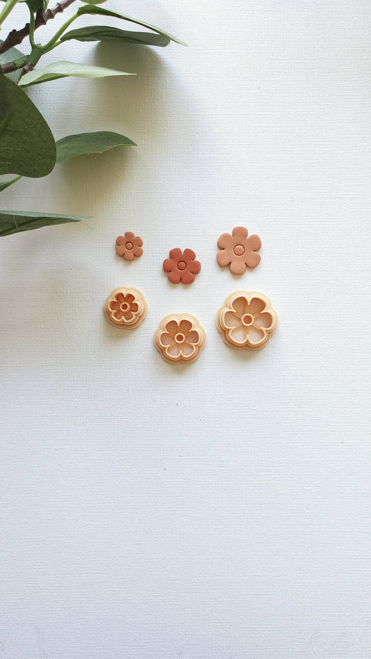 Embossing Circle Flower Polymer Clay Cutter | Floral Cutter | Boho Cutter | Embossing Clay Cutter | Leaf Cutter | Clay Supplies
