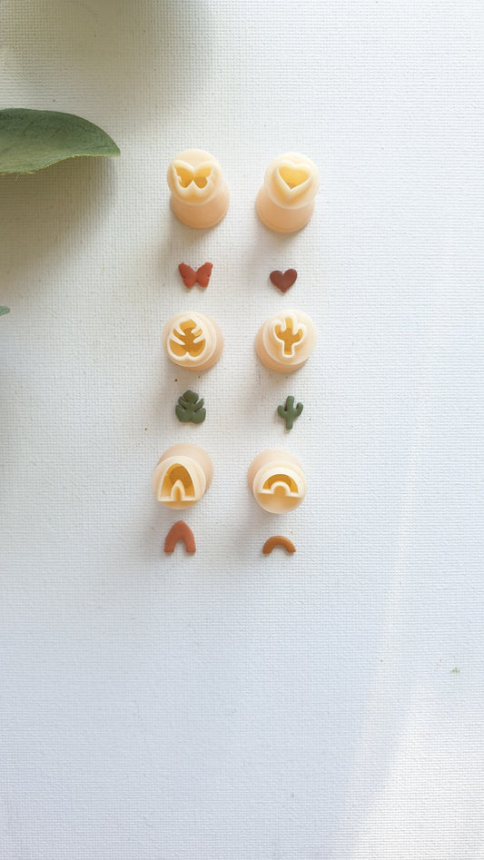 Butterfly - Heart - Monstera - Cactus - Rainbow - Arch - Polymer - Clay Micro Cutters | Floral Clay Cutters | Botanic Clay Cutters