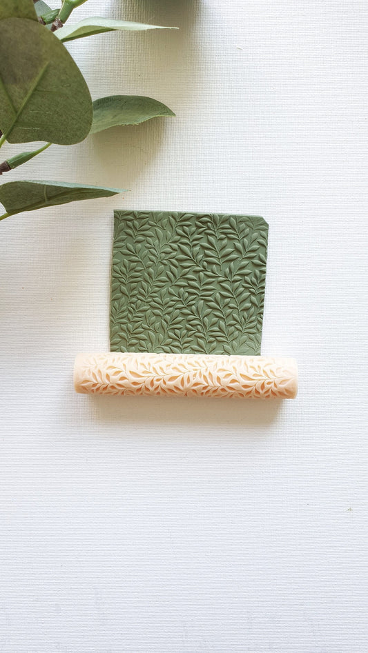 Leaves Pattern Texture Roller for Polymer Clay | Clay Supplies | Polymer Clay Tools | Earring Making Tool | Texture Mat | Clay Cutters