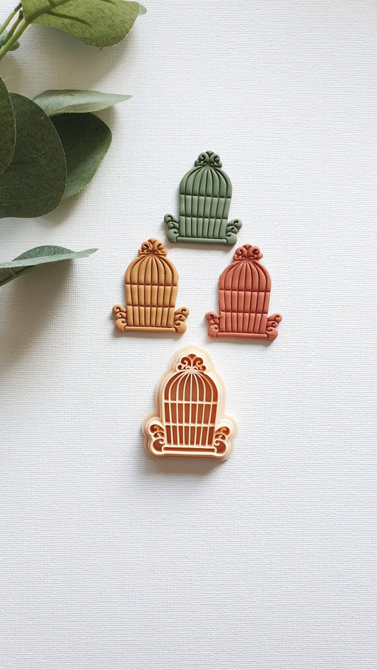 Bird Cage Embossing Polymer Clay Cutter | Flower Cutter | Boho Cutter | Botanic Clay Cutter | Polymer Clay Tools | Clay Supplies