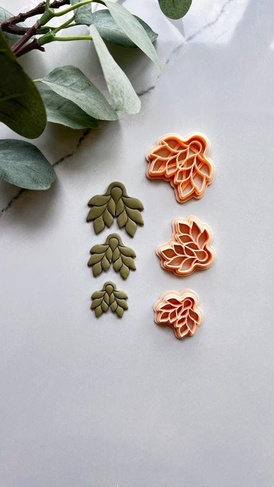 Symmetrical Leaves Polymer Clay Cutter | Flower Clay Cutter | Botanic Clay Cutter | Spring Clay Cutter | Tile Cutter | Clay Supplies