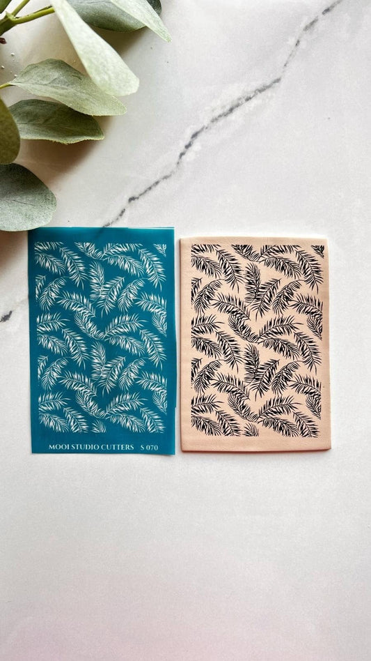 Tropical Leaf Design Silkscreen for Polymer Clay | Clay Texture | Floral Pattern | Botanical Design | Clay Tools | Imprint Clay Tool