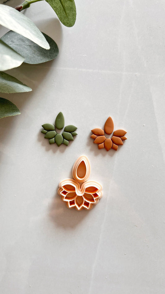Dangle Half Flower Set Polymer Clay Cutter | Boho Cutter | Embossing Cutter | Tile Clay Cutter | Floral Clay Cutter | Earring Making Tool