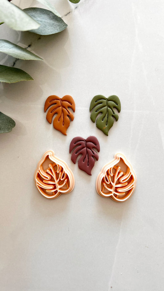 Thick Monstera Polymer Clay Cutter | Cutter Set | Embossing Cutter | Botanic Clay Cutter | Leaf Cutter | Earring Making Tool |Clay Supplies