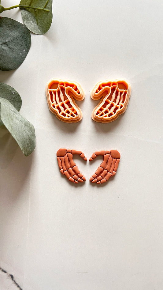 Skeleton Hand Love Sign Polymer Clay Cutter Valentines Day Cutter| Anti Valentines Day cutter | Earring Making Tool | Cutter Set |