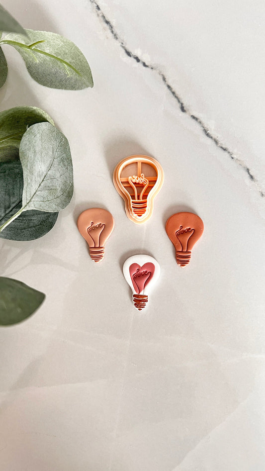 Valentines Day Light Bulb Polymer Clay Cutter | Boho Cutter | Stud Clay Cutter | Earring Making Cutter | Love Cutter | Embossing Clay Cutter