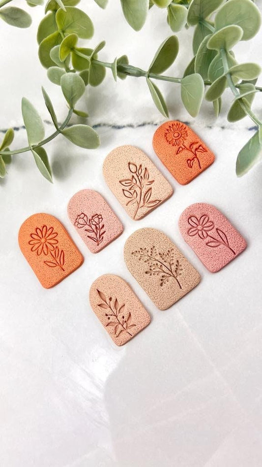Floral And Botanical Stamps For Polymer Clay Cutter