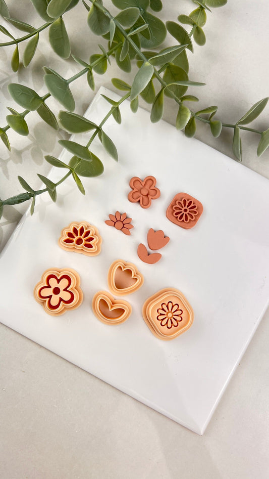 Spring Stud Pack 2 Polymer Clay Cutter | Boho Clay Cutter | Clay Earring Cutter | Polymer Clay Cutters | Spring Clay Cutter | Flower Cutter