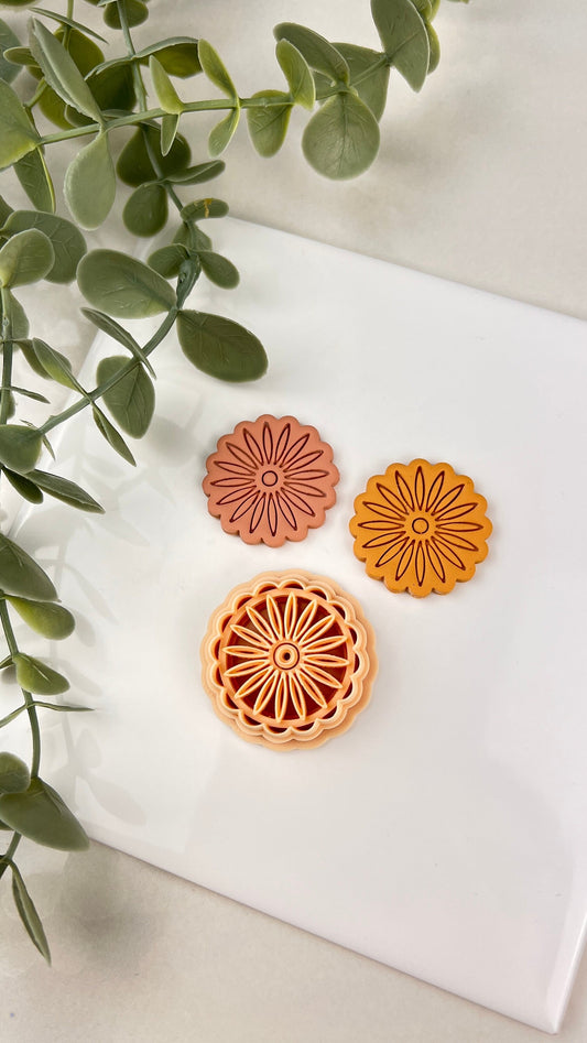 Embossed Scalloped Flower Spring Polymer Clay Cutter | Boho Clay Cutter | Clay Earring Cutter | Polymer Clay Cutters | Spring Clay Cutter |