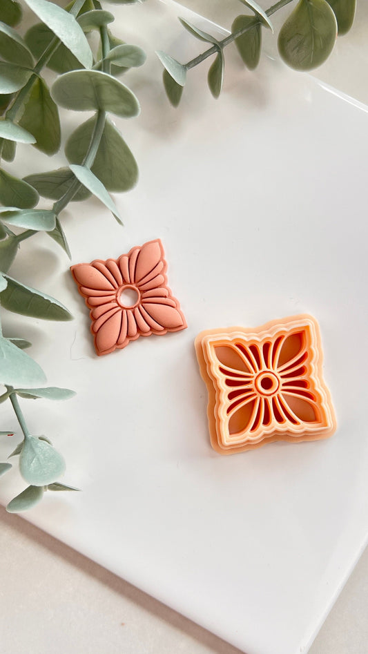 Double Edge Flower Tile Polymer Clay Cutter | Polymer Clay Tools | Clay Earring Cutter | Polymer Clay Cutter Set | Clay Cutters | Boho Clay