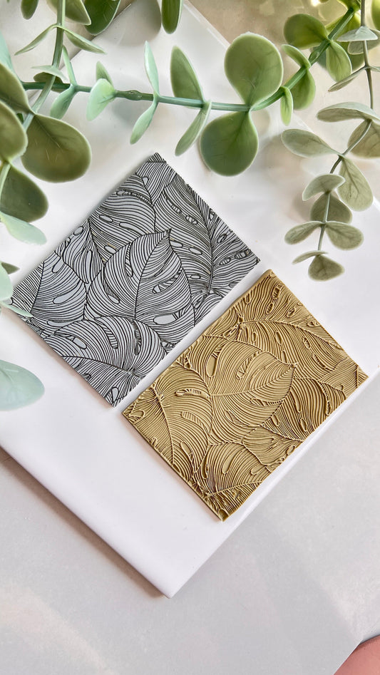 Detailed Monstera Polymer Clay Texture Mat | Texture For Polymer Clay | Clay Texture Mat | Impression Mat | Polymer Clay | Clay Tools