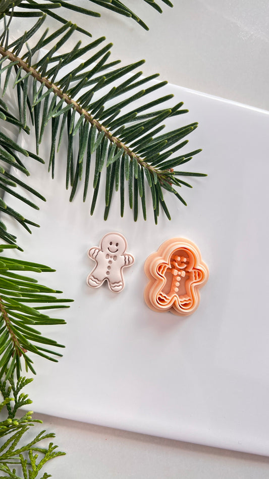 Framed Gingerbread Man Polymer Clay Cutter | Winter Christmas Collection