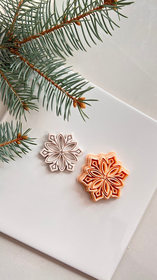 Cutout Detailed Snowflake Polymer Clay Cutter | Winter Christmas Collection