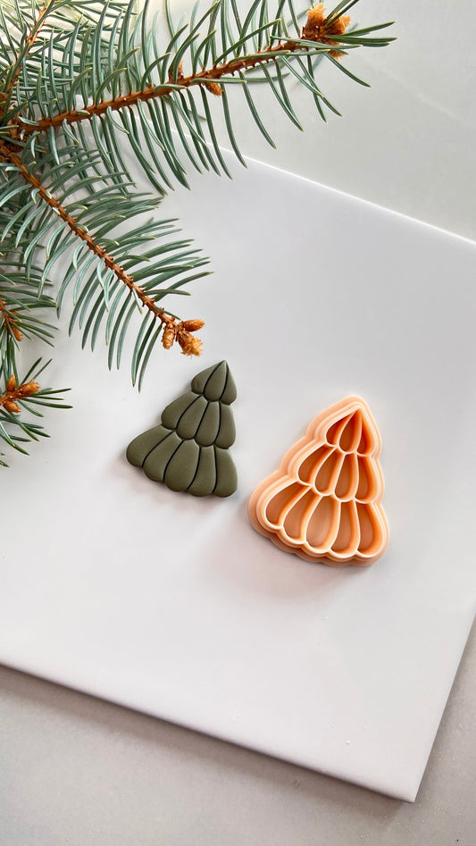 Scalloped Christams Tree Polymer Clay Cutter | Winter Christmas Collection